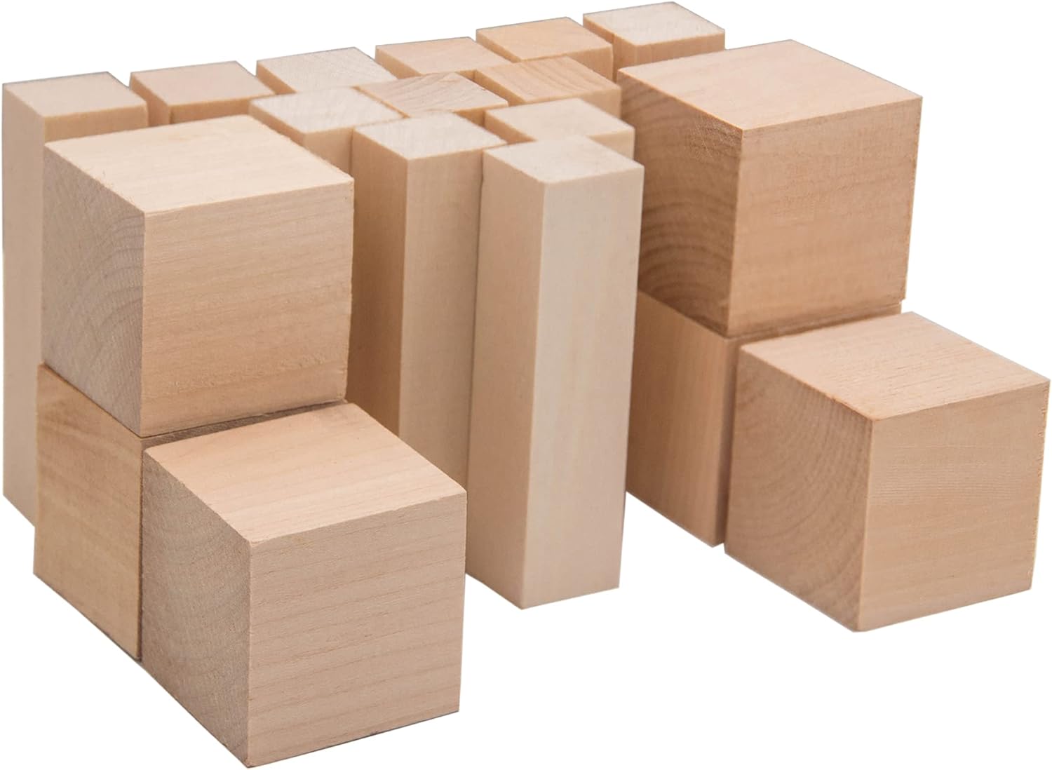 BeaverCraft Basswood Carving Blocks BW18 pcs Whittling Wood for Crafts - Soft Carving Wood - Basswood Kit 2 Different Sizes - Unfinished Wooden Blocks for Carvers