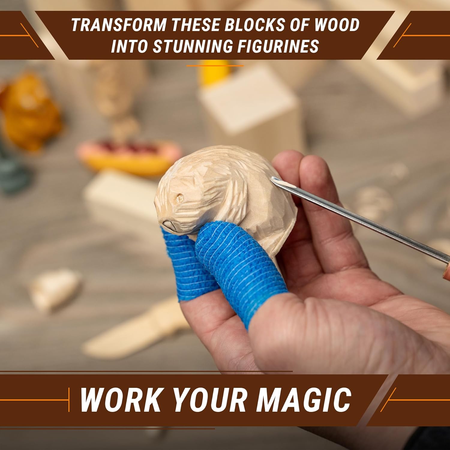 BeaverCraft Basswood Carving Blocks BW18 pcs Whittling Wood for Crafts - Soft Carving Wood - Basswood Kit 2 Different Sizes - Unfinished Wooden Blocks for Carvers - Image 2