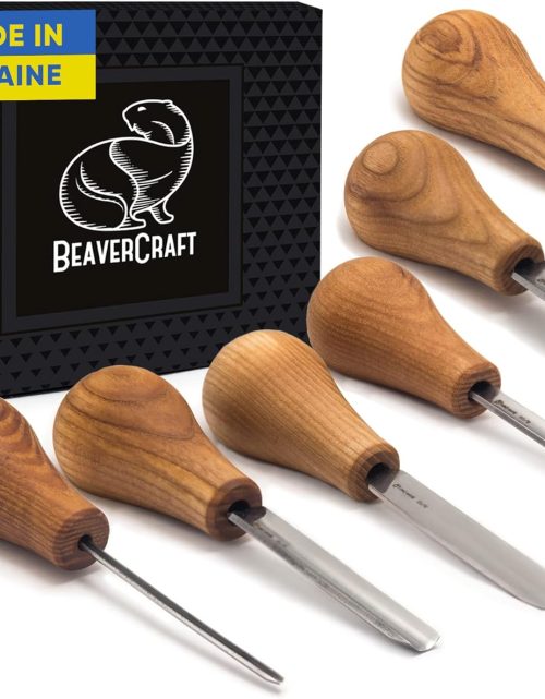BeaverCraft Wood Carving Tools SC05 Wood Carving Kit Wood Carving Set Wood Carving Knife Woodcarving Tools Wood Carving Palm Gouges Wood Chisels Carving Tools Woodworking Kit Carving Knife Woodworking
