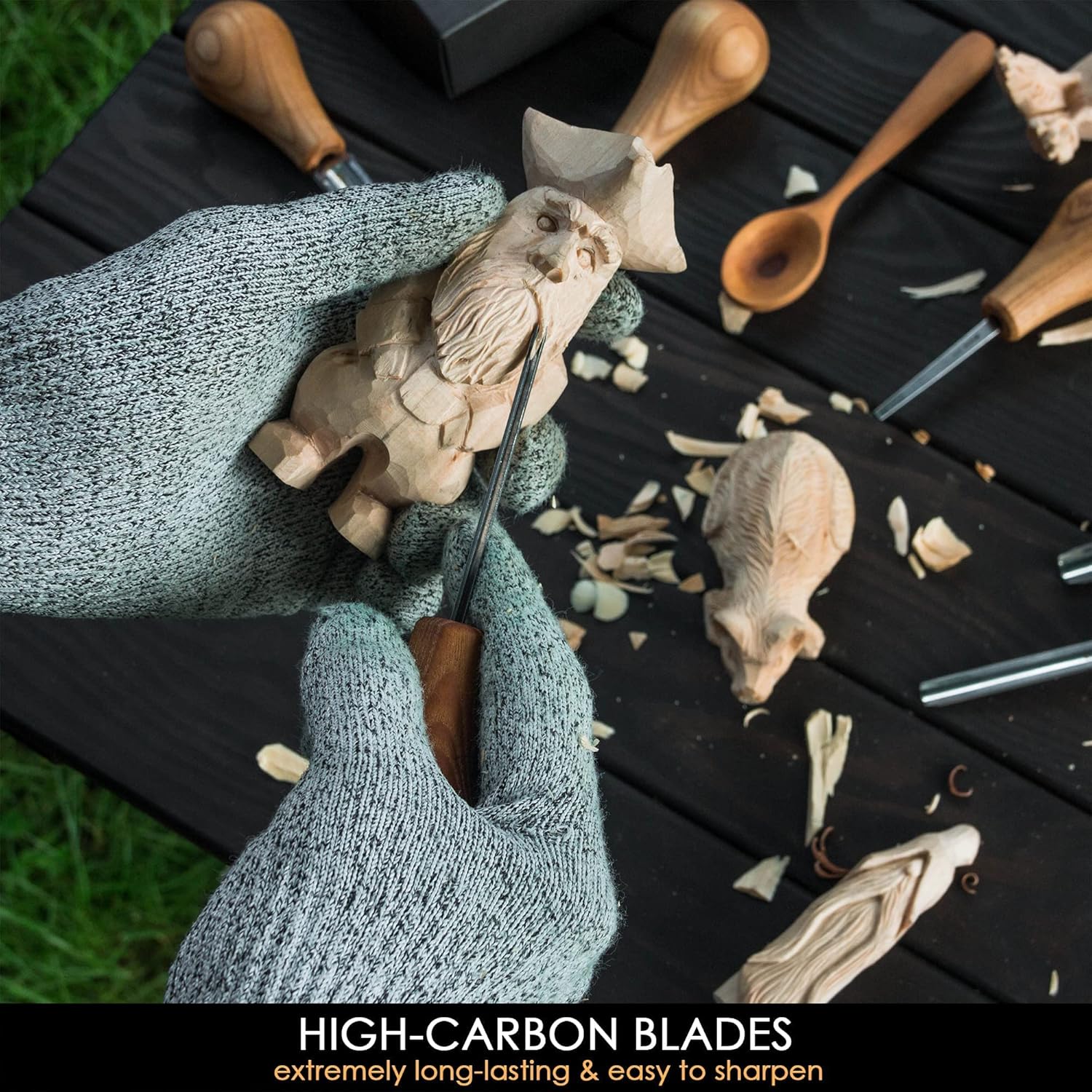 BeaverCraft Wood Carving Tools SC05 Wood Carving Kit Wood Carving Set Wood Carving Knife Woodcarving Tools Wood Carving Palm Gouges Wood Chisels Carving Tools Woodworking Kit Carving Knife Woodworking - Image 7