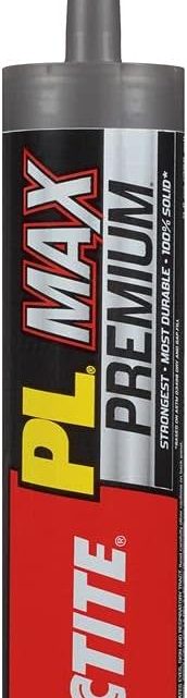 Loctite PL Premium Max Construction Adhesive, Versatile Construction Glue for Wood, Concrete, Stone & More - 9 fl oz Cartridge, Pack of 1