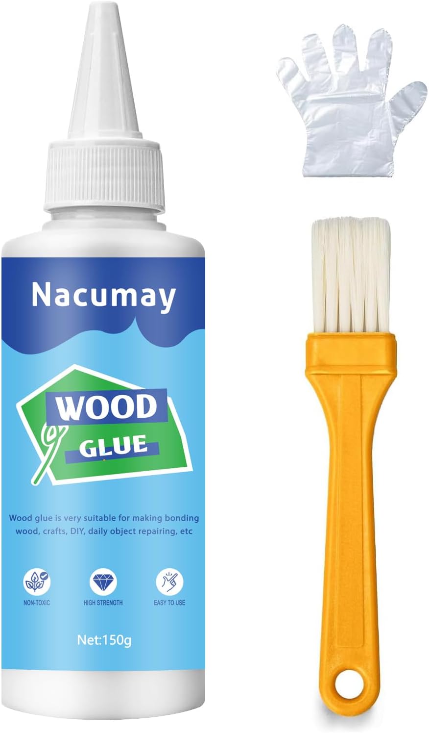 Wood Glue, Wood Glue for Furniture Heavy Duty - Strongest Wood Glue for Woodworking Waterproof Repair Glue Suitable for Furniture, Garden, Crafts, DIY, Metal to Wood,Wood to Wood (150g/5.1oz)